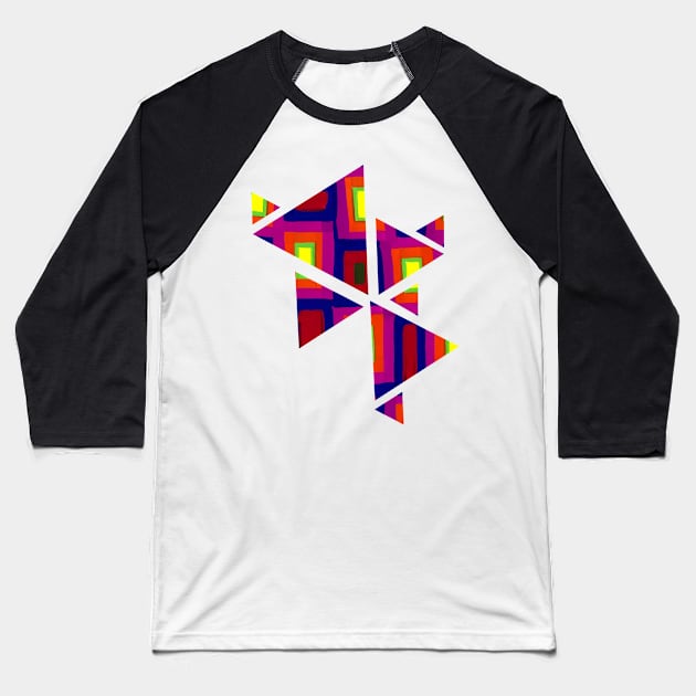 Triangle pattern Baseball T-Shirt by ElevateElegance